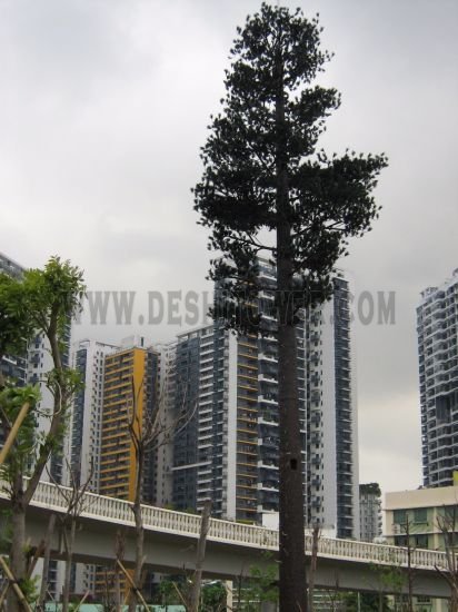 Bionic Communication Galvanized Single Tube Steel Tower