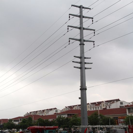 Electric Power Transmission 35kv Galvanized Steel Iron Monopole