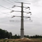 Electric Power Transmission 66kv Galvanized Steel Iron Mono Pole